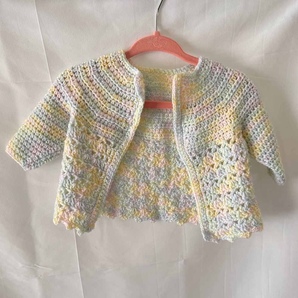 Hand knit Rainbow Baby Sweater